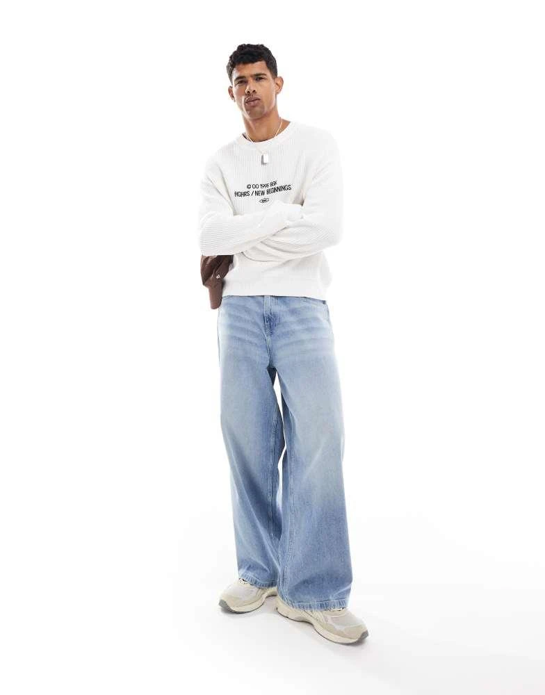 Bershka Bershka HGHRS sweatshirt in white 2