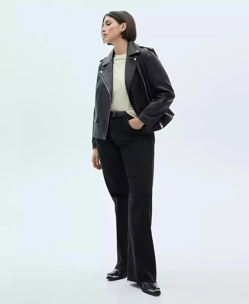 Mango Women's Leather Biker Jacket 5