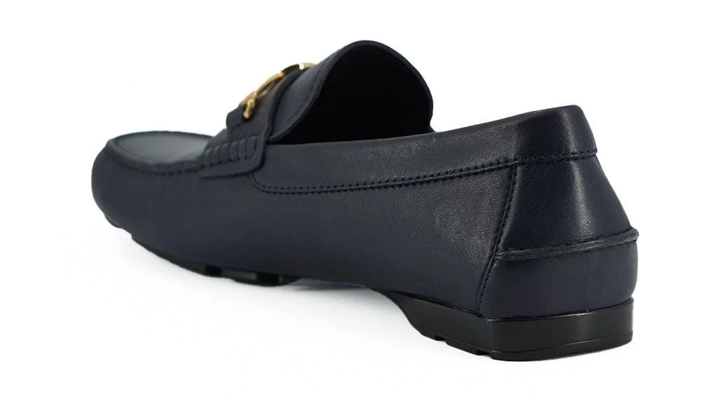 Versace Navy Blue Calf Leather Loafers Shoes – On Sale Now  display picture 2