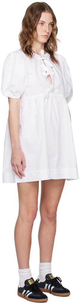 GANNI White Tie String Minidress 2