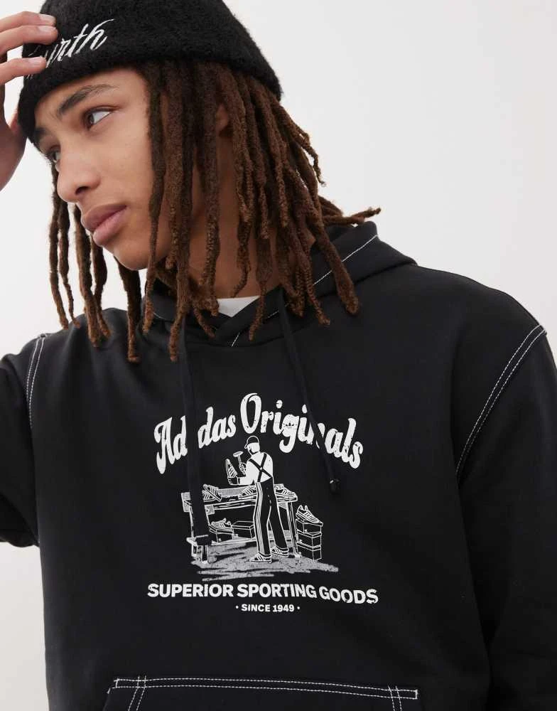 Adidas adidas Originals Wabash graphic hoodie in black 3