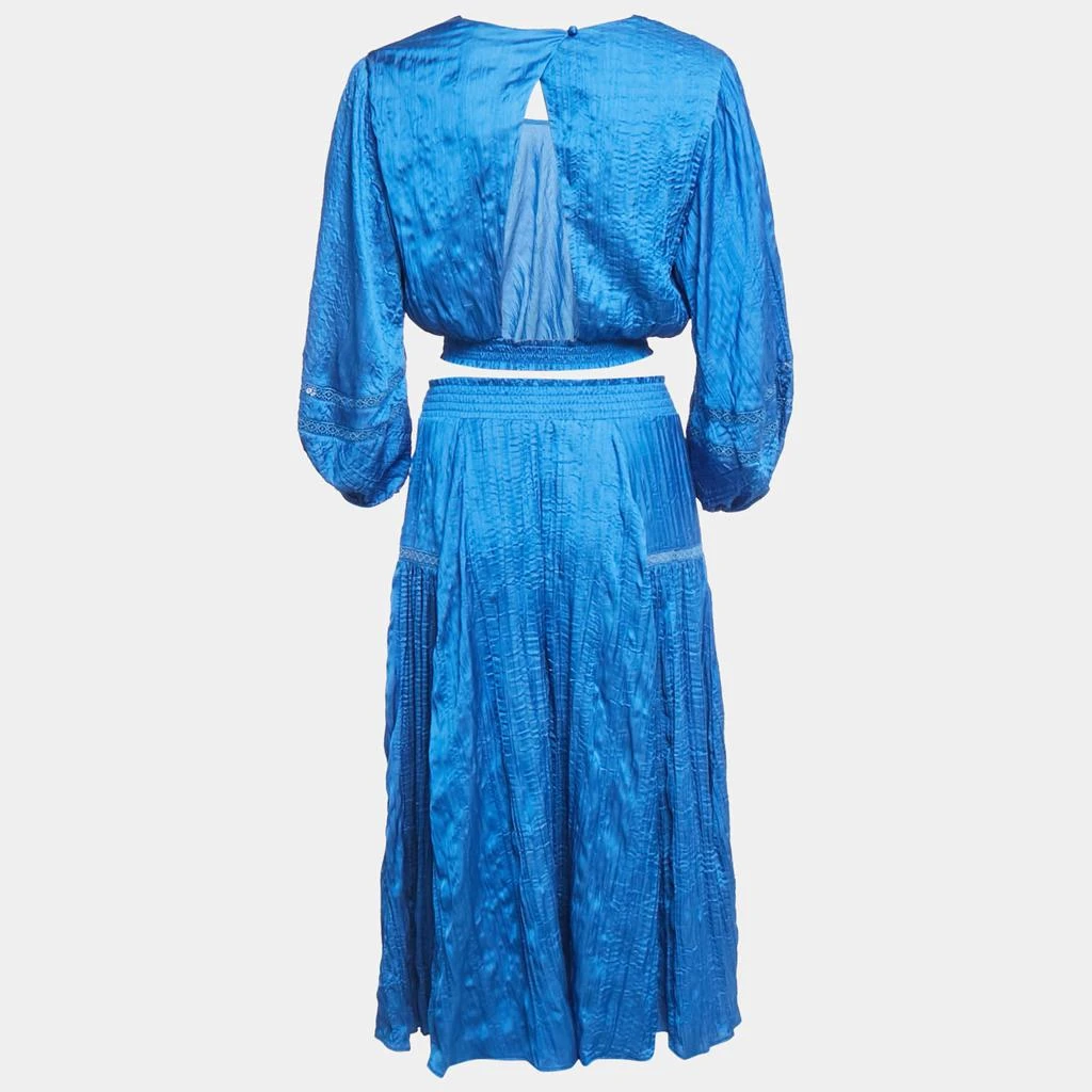 Maje Maje Blue Crepe Lace Trimmed Top and Skirt Set M/S 2