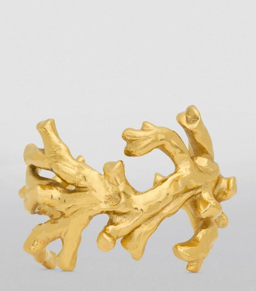 Saint Laurent Gold-Tone Coral Cuff Bracelet 2