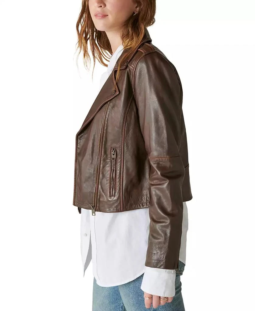 Lucky Brand Women's Classic Leather Moto Jacket 3