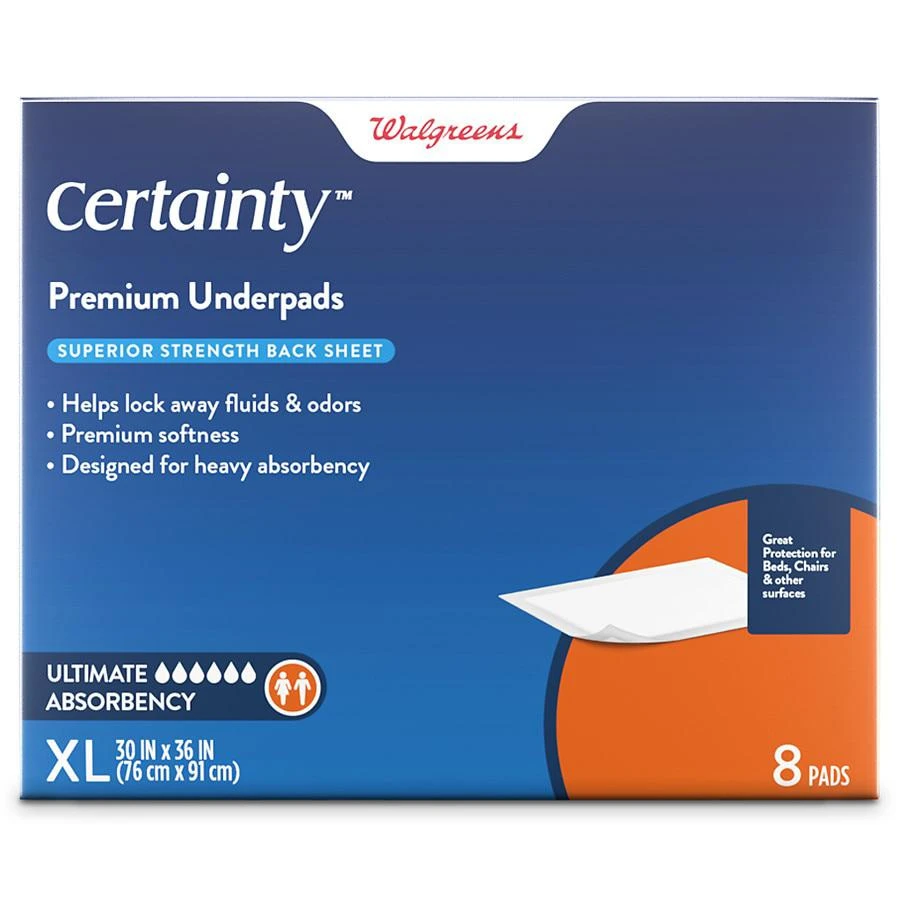 Walgreens Premium Underpads, Day & Night Protection, Ultimate Absorbency X-Large 4