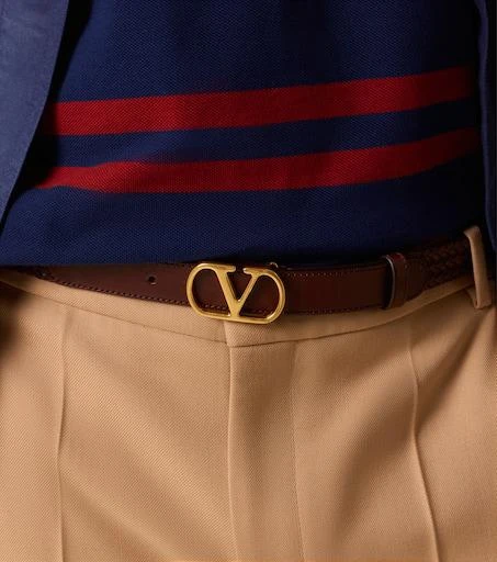 Valentino VLogo braided leather belt 3