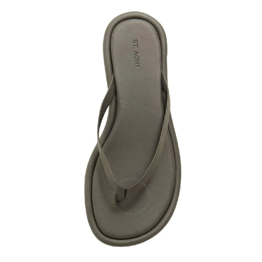 St Agni Smokey Olive Flat Padded Flip Flops 2