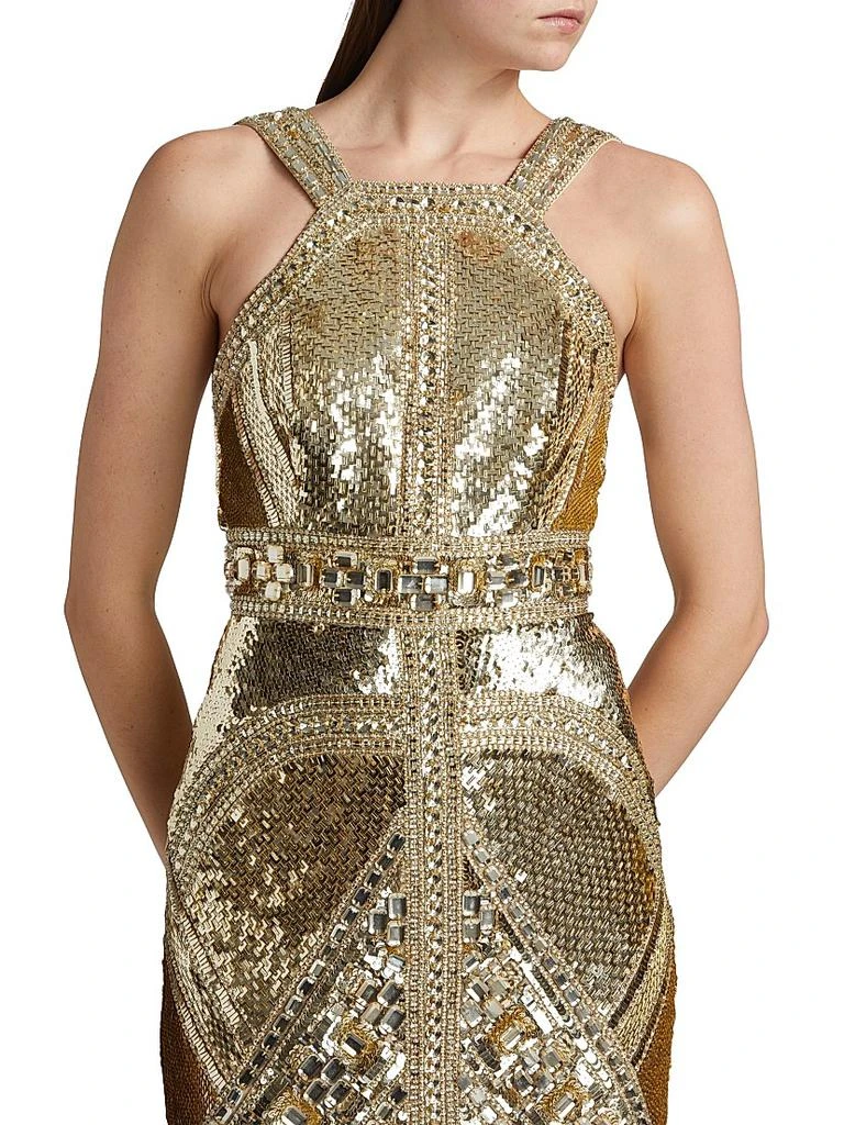 Pamella Roland Sequined Embroidered Gown 6