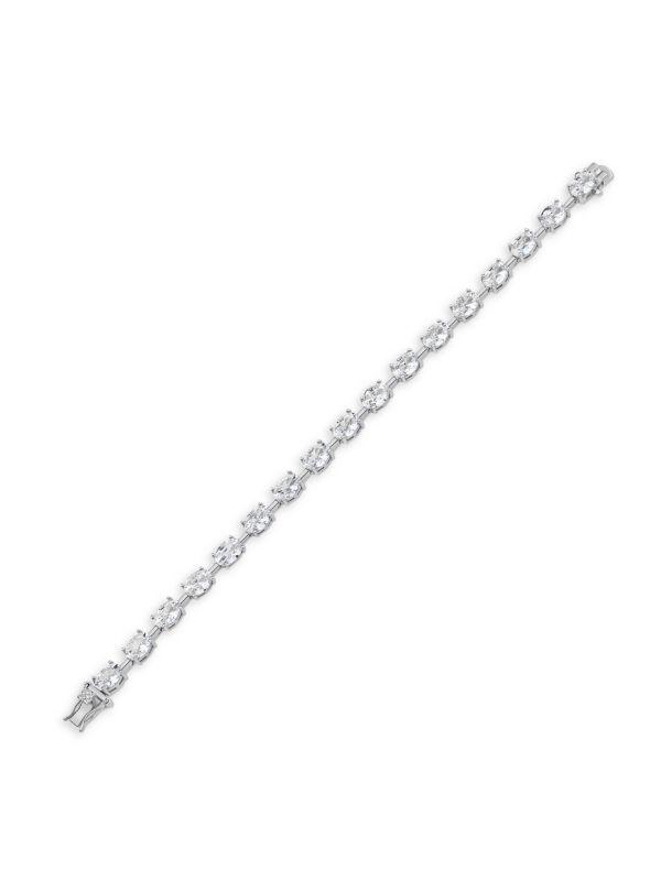 Kenneth Jay Lane Rhodium Plated & Cubic Zirconia Tennis Bracelet