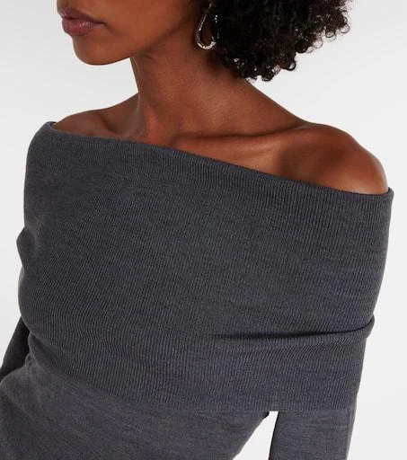 Stella McCartney Off-shoulder virgin wool top 4