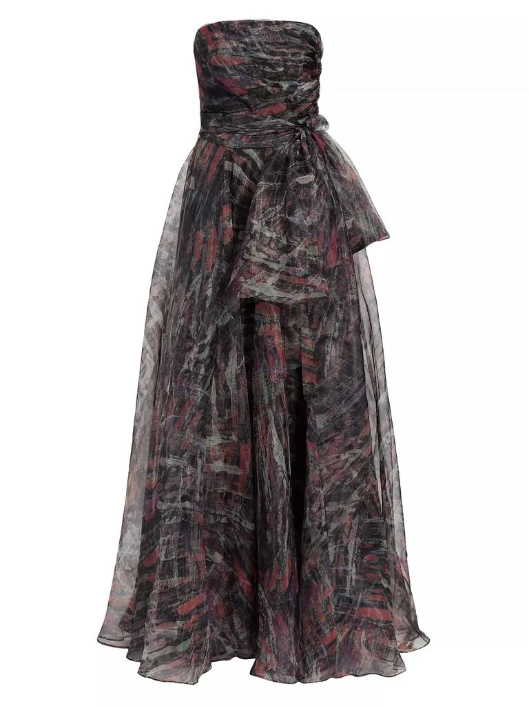 Rene Ruiz Collection Printed Strapless Organza Gown 1