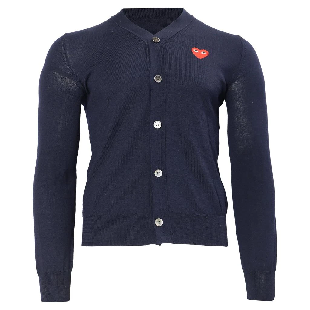 Comme des Garcons Comme Des Garçons Mini Heart Cardigan in Navy Blue Cotton 1