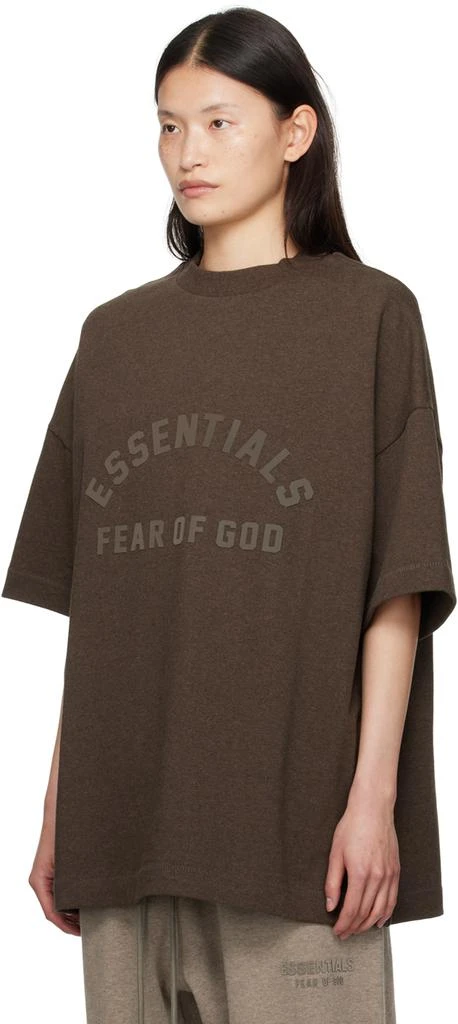 Essentials Brown Bonded T-Shirt 4