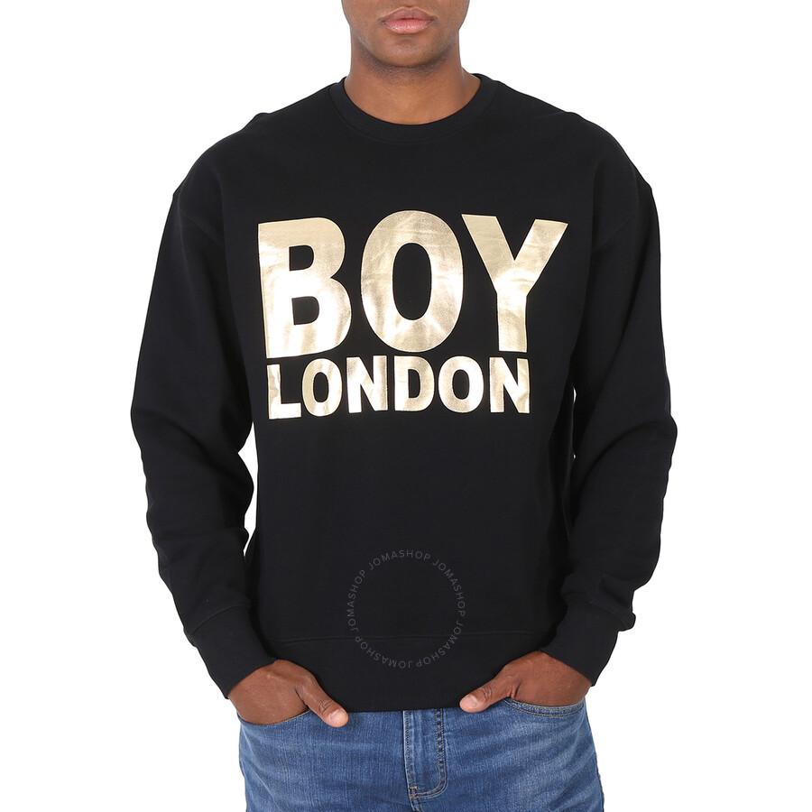 BOY LONDON Black/Gold Reflective Cotton Sweatshirt