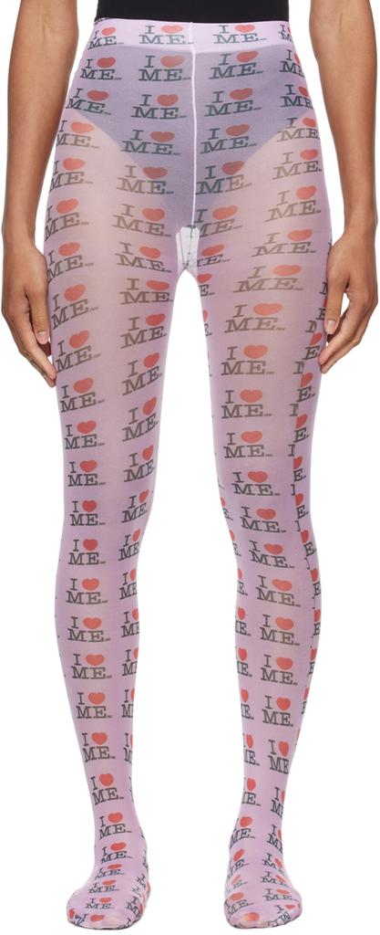 Ashley Williams Pink 'I Heart Me' Tights