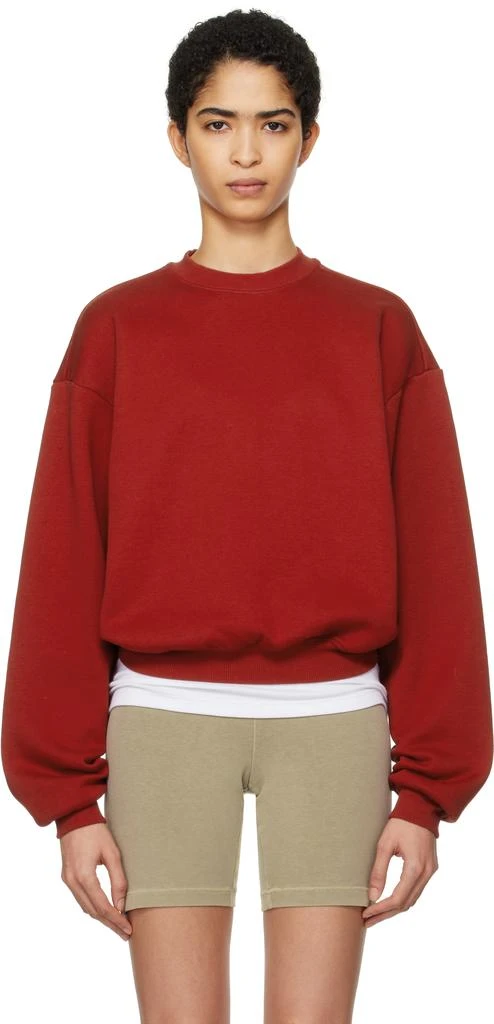 SKIMS Red Cotton Fleece Classic Crewneck Sweatshirt 1