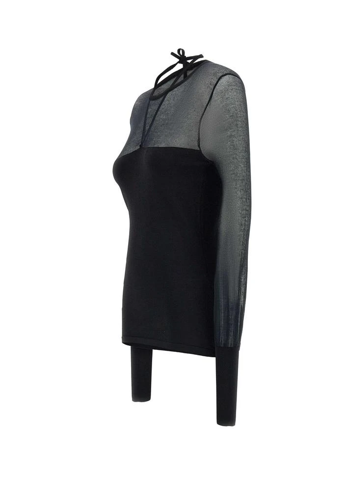 ANDREA ADAMO Andrea Adamo Sheer Panel Sweater 3