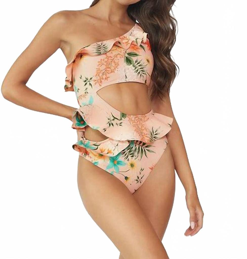 PQ Swim Women's Ruffle Cut Out One Piece In Botanica