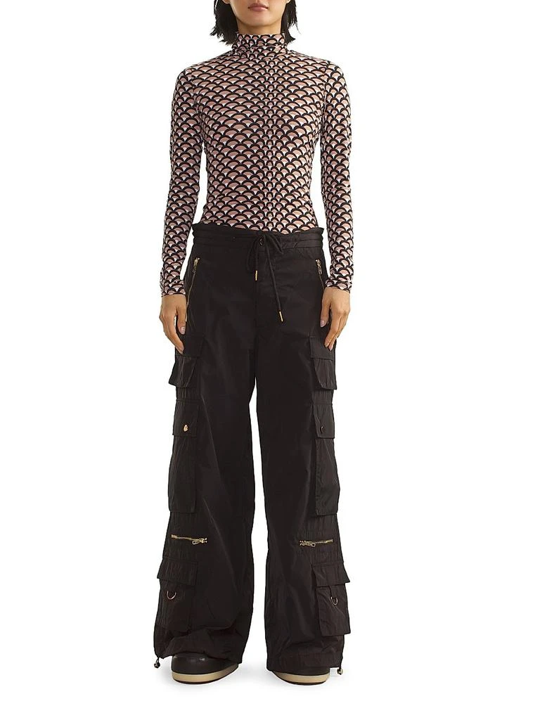 Cynthia Rowley Fan Printed Mock Turtleneck Top 2