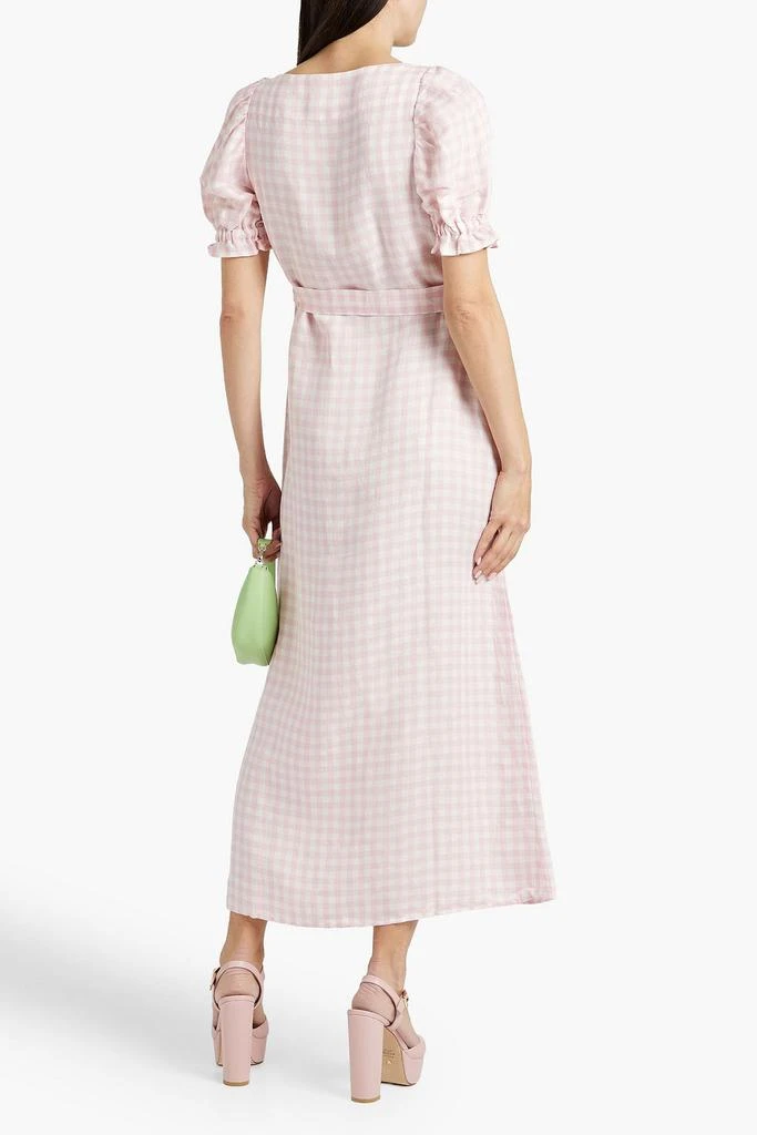 Sleeper Brigitte gingham linen-blend midi dress 3