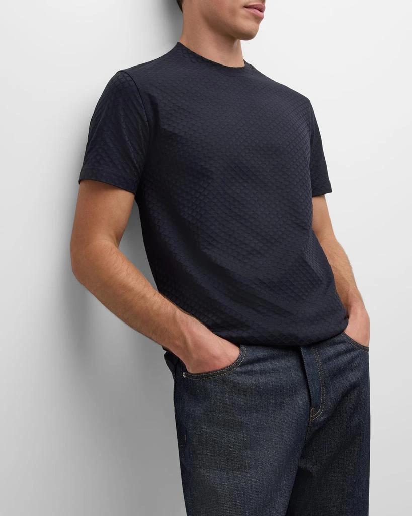 Emporio Armani Men's Cotton Tonal Diamond Crewneck T-Shirt 6