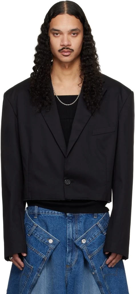 LU
U DAN Black Slashed Blazer