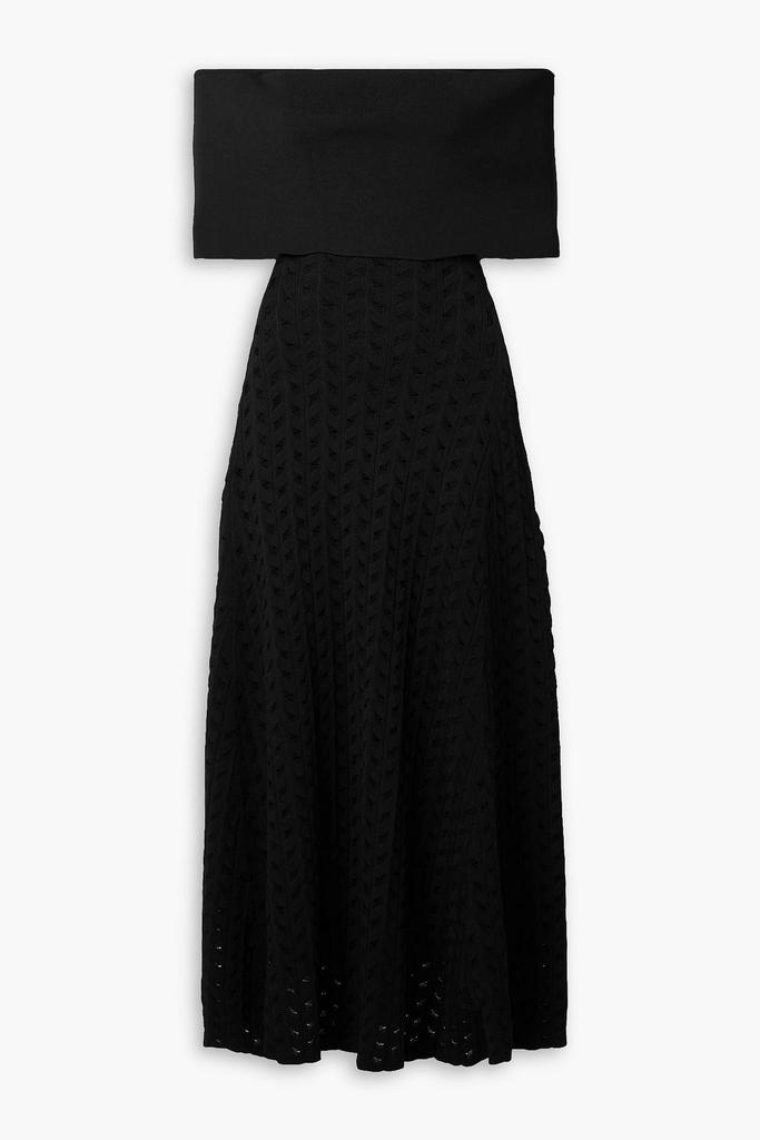 ADAM LIPPES Bardot off-the-shoulder jacquard-knit maxi dress