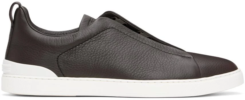 Zegna Brown Triple Stitch Sneakers 1