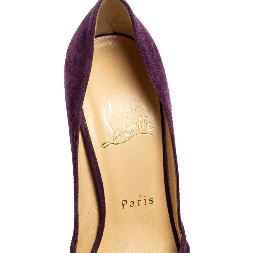 Christian Louboutin Christian Louboutin Purple Suede Knotted Greissimo Peep-Toe Platform Pumps Size 37 7