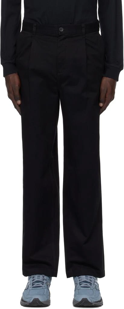 REIGNING CHAMP Black Cotton Chino Sophomore Trousers 1