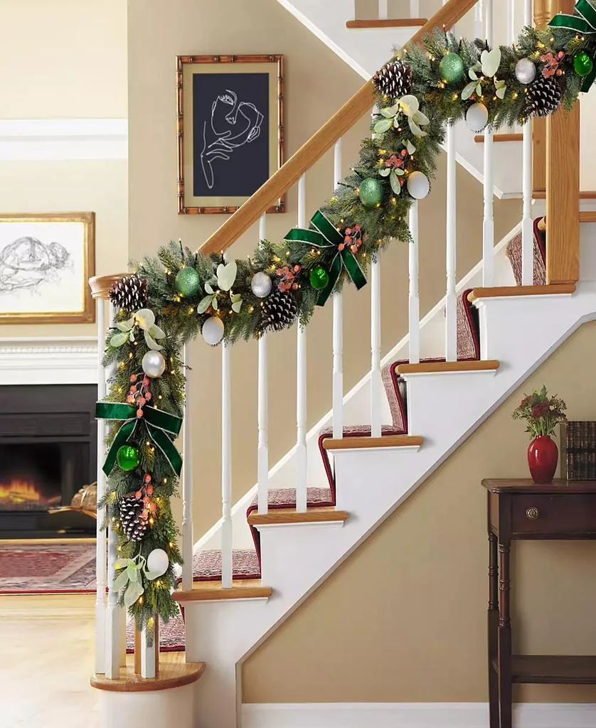 Puleo International Puleo 10" Pre-Lit Battery-Operated Adorned Garland 2