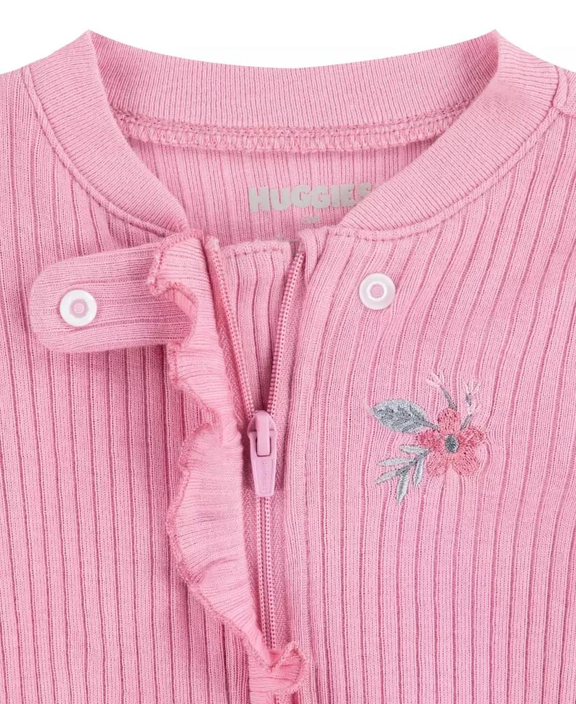 Huggies Baby Girls Organic Rib Coverall 6