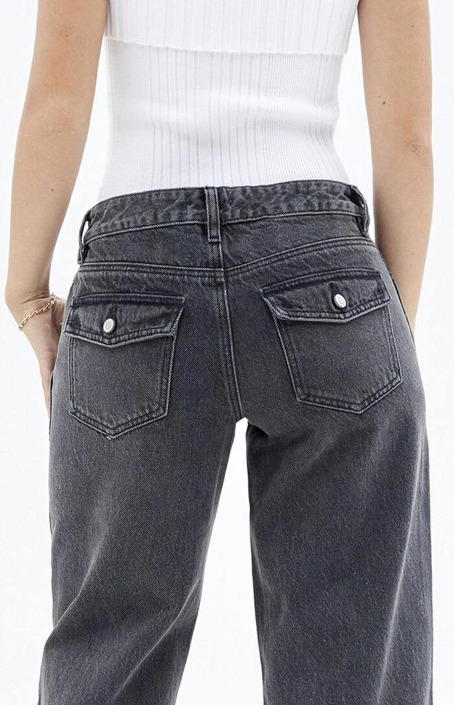 PacSun Casey Black Button Pocket Low Rise Baggy Jeans 5