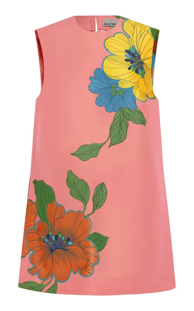 ALÉMAIS ALÉMAIS - Exclusive Piato Floral-Satin Mini Shift Dress - Pink - AU 8 - Moda Operandi 1