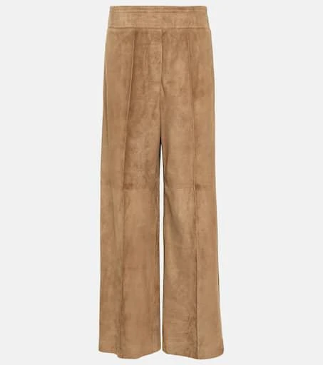 Brunello Cucinelli Wide-leg suede pants 1
