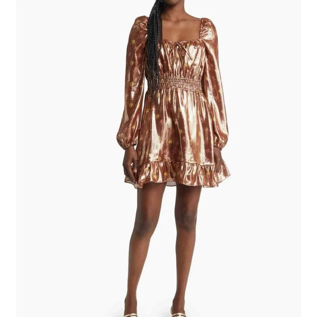 brown long sleeve ribbed dress Women's Feels Like Now Mocha Brown Ribbed Knit Sweater Mini Dress | Size: L main image 0