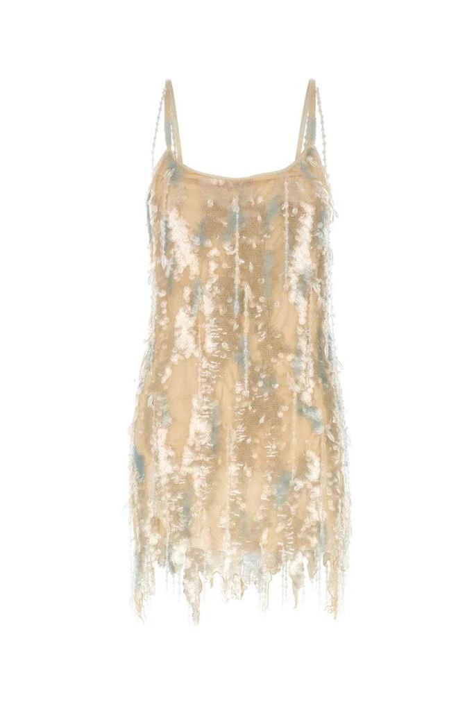 green emerald velvet dress Blumarine 2002 Runway Gold Lace Dress main image 0