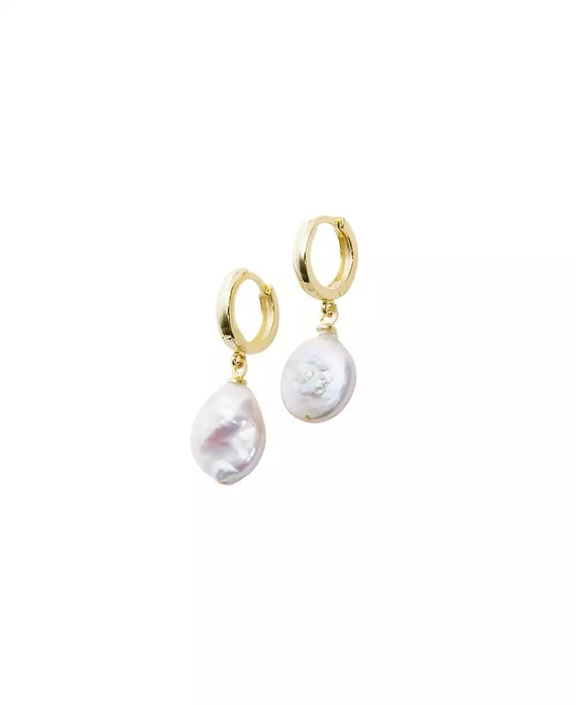 Spero London Treated Freshwater Cultured Baroque Pearl Hoop Earrings