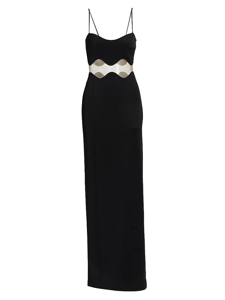 Galvan Siren Mesh-Panel Maxi Dress 1