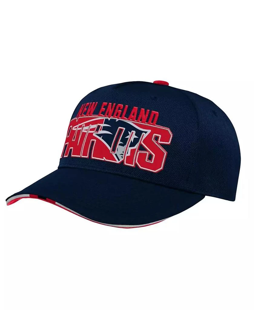 Outerstuff Big Boys and Girls Navy New England Patriots On Trend Precurved A-Frame Snapback Hat 1