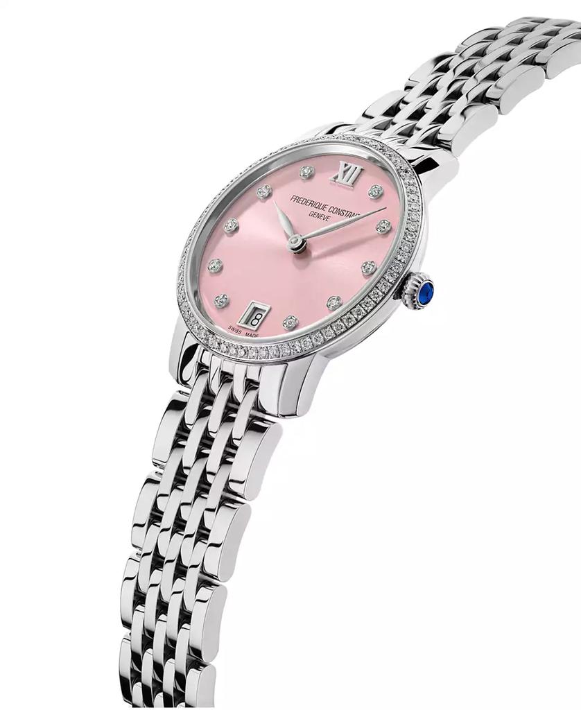 Frederique Constant Women's Swiss Slimline Diamond (5/8 ct. t.w.) Stainless Steel Bracelet Watch 30mm