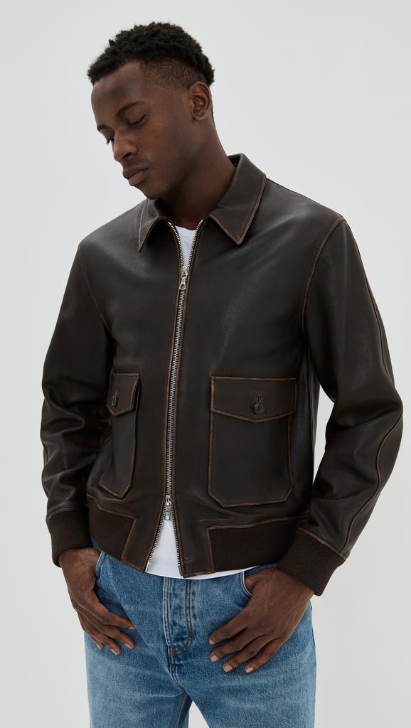 Officine Générale Cesario Lamb Vintage Leather Jacket