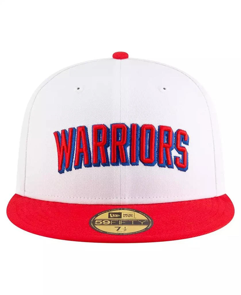 New Era Men's White/Red Golden State Warriors 2024/25 Classic Edition Jersey Hook 59FIFTY Fitted Hat 2