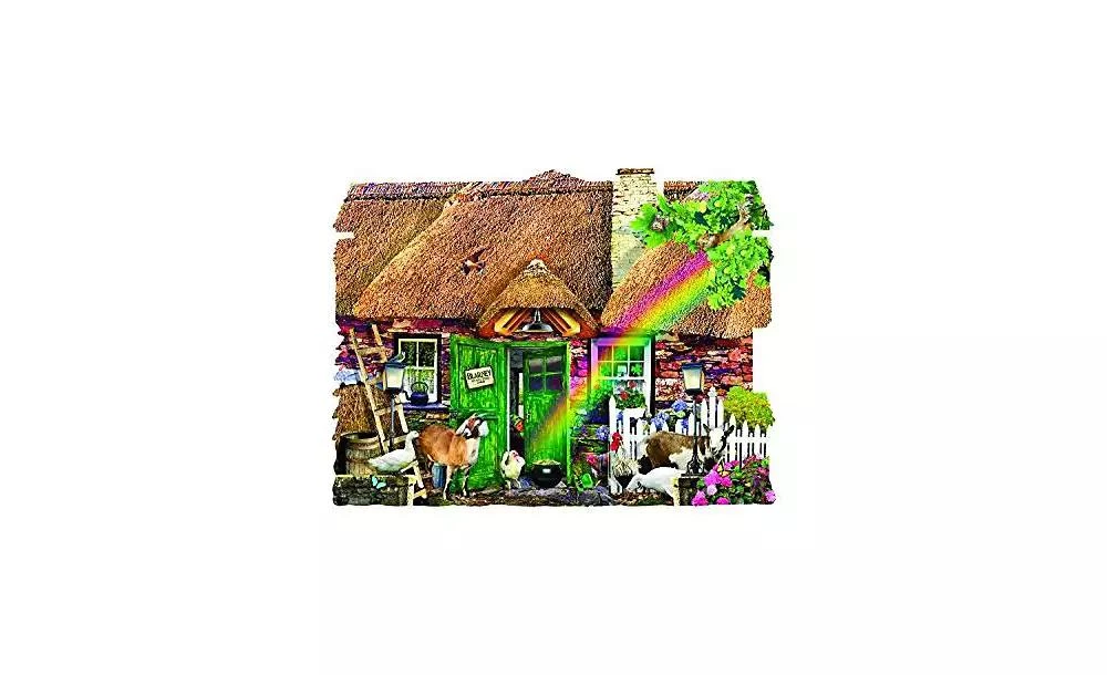 SunsOut Irish Cottage 1000 piece Jigsaw Puzzle for Adults Special Shape 2