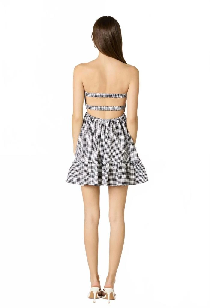 Cotton Candy LA Alice Gingham Romper In Black 2