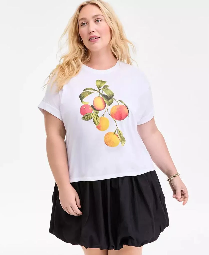 On 34th Trendy Plus Size Orange Graphic T-Shirt, Exclusively at Macy's 1