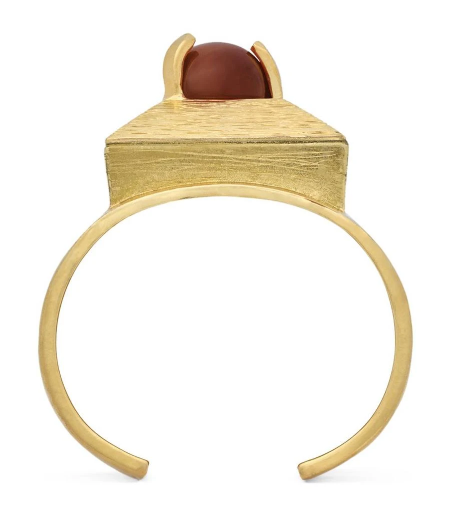 Saint Laurent Gold-Tone Cabochon Bangle 1