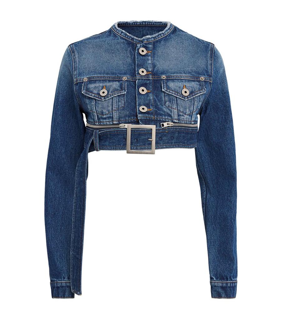 Jean Paul Gaultier Belted Cropped Denim Jacket