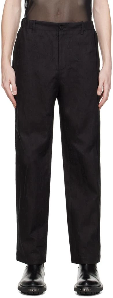 Feng Chen Wang Black Raw Edge Trousers 1
