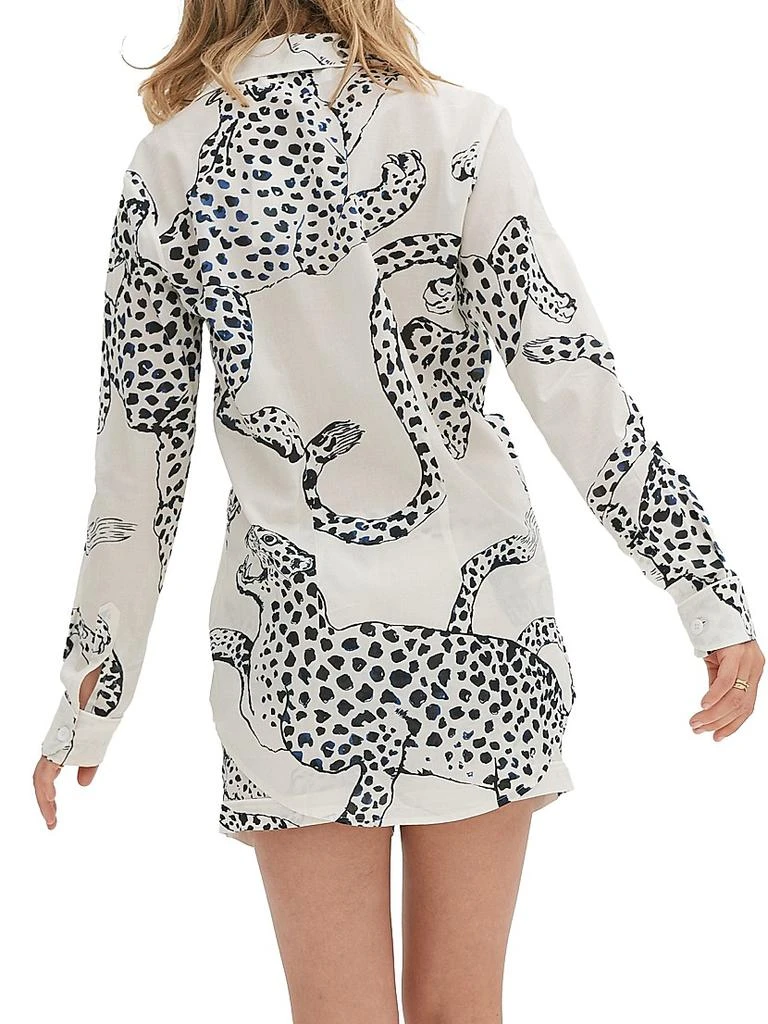 Desmond & Dempsey Jaguar Print Cotton Signature Pajama Set 5